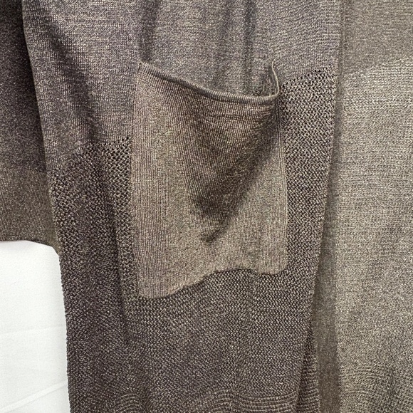 Chicos Women Knit Duster Cardigan Topper Sz 3 = US XL Lagenlook Shimmer Holidays - Picture 4 of 13